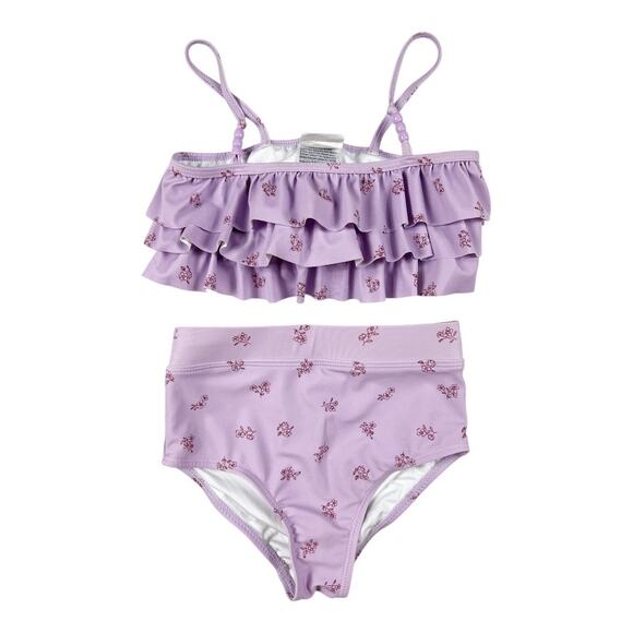 Cotton On Kids Lilac Floral Ruffle Bikini Set Size 6 - Picture 1 of 5